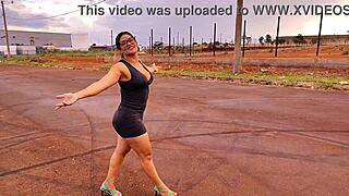 luna oliveira bares it in roadside interview then takes full anal creampie outdoors