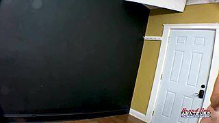 uhh sabrina the brunette coed she's rubbin her small tits n pussy suckin cock hard