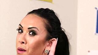 Sexy babe kneels for bukkake blowbang swallowing every facial cum load hungrily