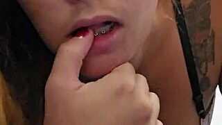 Hot redhead flashes pink pussy and perky tits in solo tease outdoors