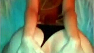 Colombian Latina babe with big curly red hair and fat ass bends over homemade for old man's doggystyle anal gaping and cum on ass in yoga pose