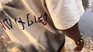 Watch shy village girl take rough doggystyle outside on ranch!