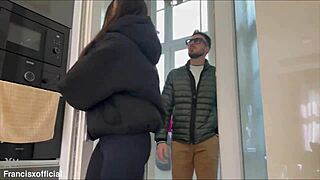 real estate brunette agent bends for anal balls deep then rides cock spooning