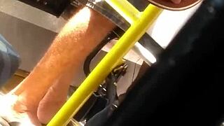 Young Hottie Perfect Little Feet Teased on Crowded Bus Part One