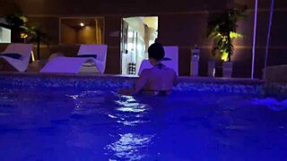 Exhibitionist Couple's Steamy Public Spa Quickie with Katty Blake