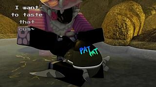 Suggestive shark dives deep in furry bath creampie action roblox