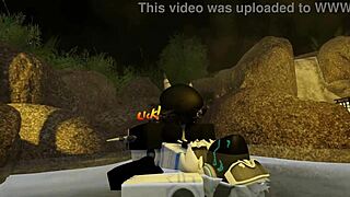 Suggestive shark dives deep in furry bath creampie action roblox