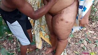 Thick Ebony Ass Bitch Pounds Boyfriend's Cock Outdoors Deep