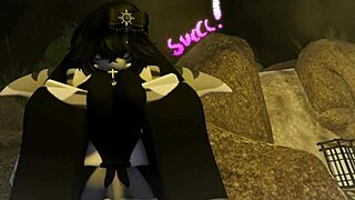 Suggestive shark dives deep in furry bath creampie action roblox