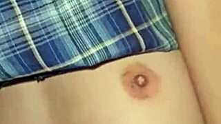 A delicate skinny teen casually offers her body for intense play