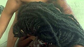 petite pretty redbone bisexual black babe rides tight pussy on strapon with lesbian amateur orgasm