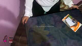 Ebony indian doctor rips clothes for patient's monster cock handjob