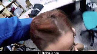 shoplifting petite teen bent over fucked hard by cop in garage