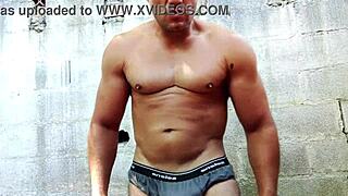 yuri gaucho brazilian bear pumps muscular armpit cock for huge cumload