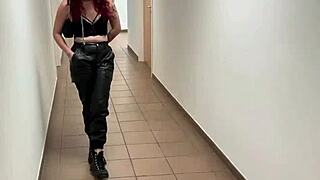 french goth brunette cheats on boyfriend with big black cock creampie in corridor toilet 😈🍆💦