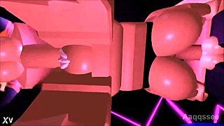 Roblox babes' big asses and tits in steamy threesome romp