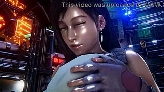 oh man tifa takes on this massive gangbang with big cocks choking her deep in every hole