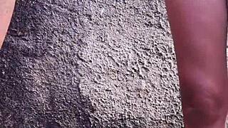 i took a risky naked shower in backyard neighbor saw fucked me right there