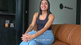 petite latina teen's tight pussy gets pounded deep in homemade pov casting with sloppy deepthroat cowgirl riding big cock