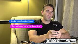 Horny guy picks up and fucks his wife's horny teen sister with facial cumshot