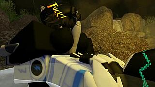 Suggestive shark dives deep in furry bath creampie action roblox