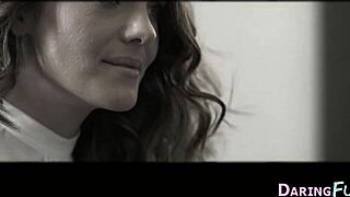 Classy Euro Babe Sucks Fucks in Stockings Jizz Cumshot