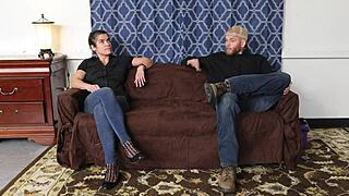 Taboo Mature Milf Chokes on Deepthroat Blowbang Creampie from Son's Huge Cocks Cum Covered