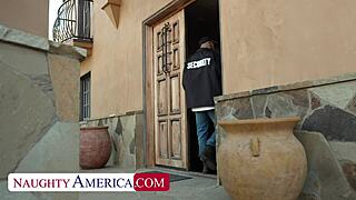 professor cassie del isla bangs security guard right on her desk
