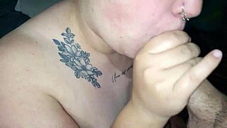 bbw amateur couple blowjob unloads all over big natural tits