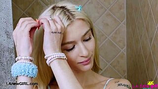 Picture perfect blonde milf daddy shower interview turns lesbian massage