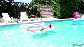 Step-sister tricks best friend into risky home alone fuck and first sperm swallow