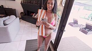 stepmom said just weekend but now rides stepson cock doggystyle creampie kiki klout