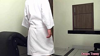 black stud barebacks trans slut fernando while she sucks friend off