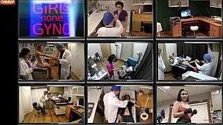 brooklyn rossi spreads shaved pussy wide in her first intense gyno exam