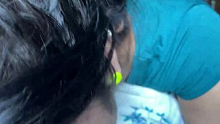 that cute brunette girlfriend chokes on big pink cock giving sloppy deepthroat with hard tits bouncing