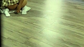 Latina schoolgirl RIPS her ASS with toy while stepdad watches - amateur ANAL