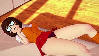 velma's hot shaved pussy handjob ride in hentai cosplay fuck