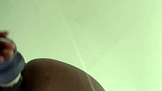 Watch her stretch tight ass with massive dildo solo training session