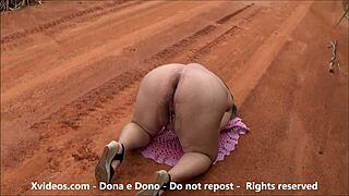 bbw wife orgasms hard fucking outdoors roadside creampie blast