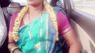 Indian Housewife Dirties Talks Car Sex with Husband's Father on Long Drive