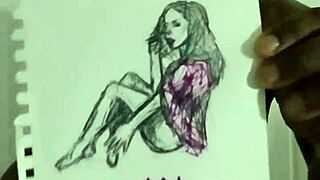 Sketching Jeans-Clad Woman in Romantic Worship Session