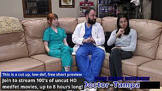 dr tampa gives ditria rose her first intense gyno exam up close