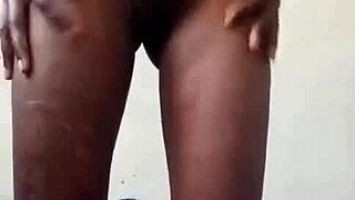 i couldn't resist my wet ebony ass shaking while fingering pussy in bed