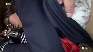 Japanese schoolgirl Nanami Ai stopped homeward—brutal young stud ravages her shaved slit!