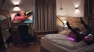 Model annabella blue's naughty misbehavior: teasing pussy lips and juicy blowjob on path to pornstar fame.