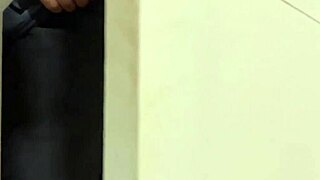 Blonde showers and changes clothes unaware until spotting the hidden watcher—what unfolds?