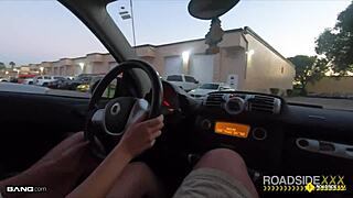mechanic spots roadside babe's huge tits and bends her over in garage