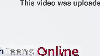 Nineteen-year-old British brunette neighbor in lingerie strokes massive BBC till cum-covered orgasm