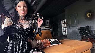 at the halloween party freaky goth stepsis gets pounded doggystyle by alex adams in family therapy