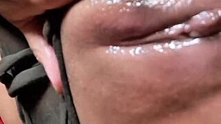 Me squirting hard masturbating with mexican fan dildo play